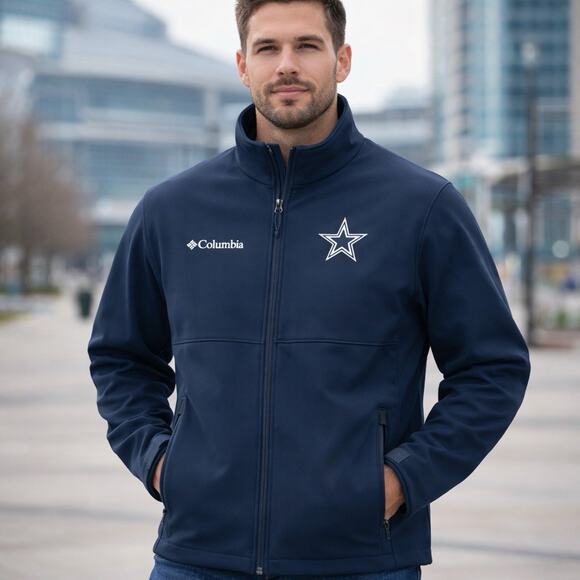 Columbia Dallas Cowboys Jacket Mens Size XXL Blue Ascender Soft Shell Navy NWT